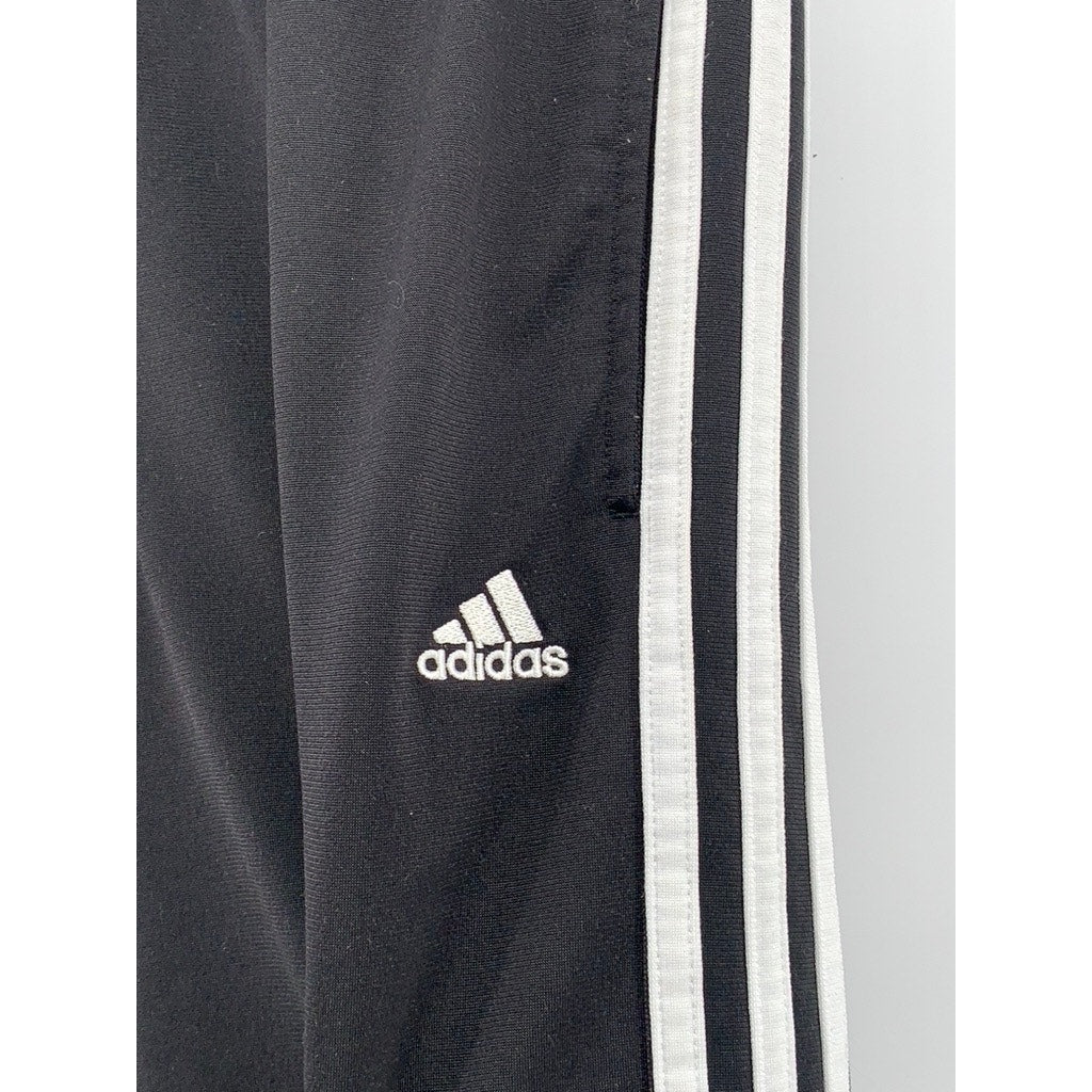 ADIDAS Men's Black-White 3-Stripe Relaxed Fit Straight Leg Track Pants SZ S