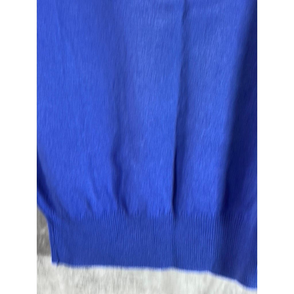 LANDS' END Men's Tall Royal Blue V-Neck Lambswool Pullover Sweater SZ L/T