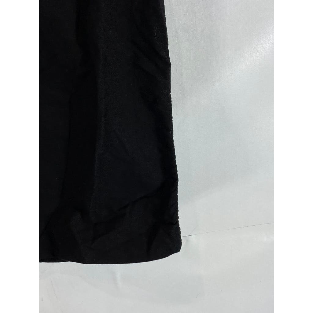 ZARA MAN Men's Solid Black Button-Up Cut-Off Sleeve Shirt SZ M