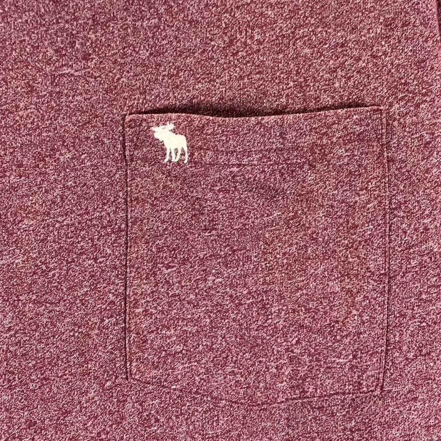ABERCROMBIE & FITCH Men's Red Heather Crewneck Cotton-Blend T-Shirt SZ 2XL