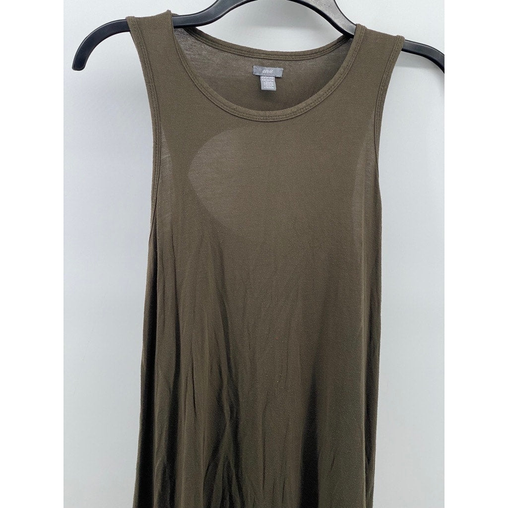 AERIE Women's Brown Crewneck Cutout Sleeveless Casual Midi Dress SZ XS