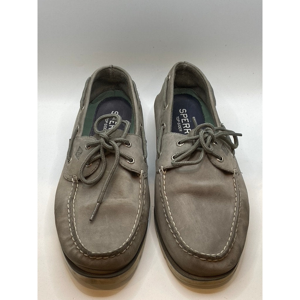 SPERRY Men's Brown Leather Top-Sider Round-Toe Slip-On Casual Shoes SZ 11.5