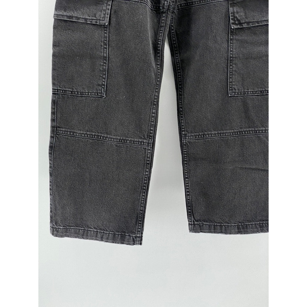 AEROPOSTALE Men's Black Straight-Leg Relaxed Denim Cargo Jean SZ M