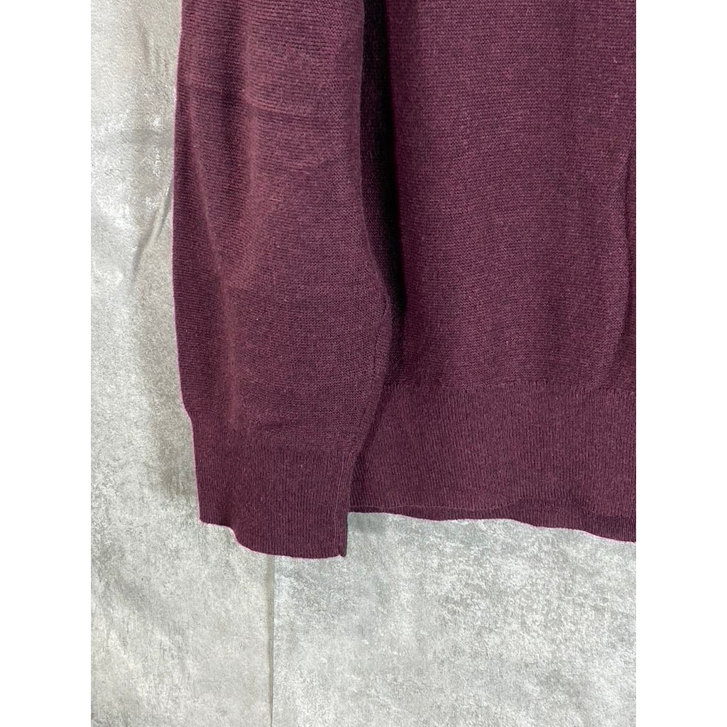 J.CREW Men's Eggplant Crewneck Knit Long Sleeve Pullover Sweater SZ L