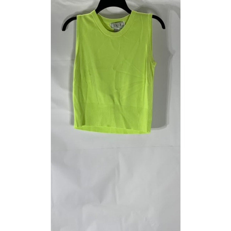 EURO-X Women's Neon Green Crewneck Sleeveless Top SZ M