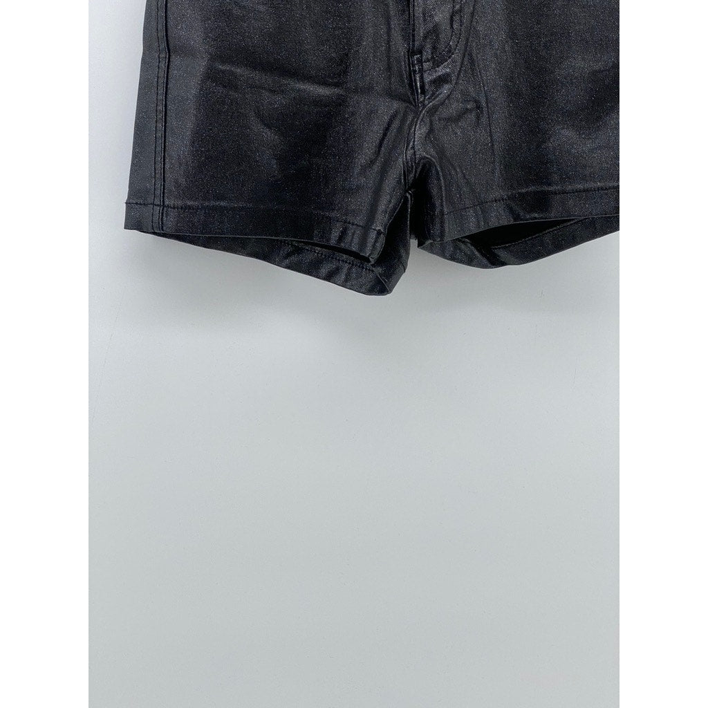 JC JQ JEANS Women's Black Shimmer High-Rise Shorts SZ S
