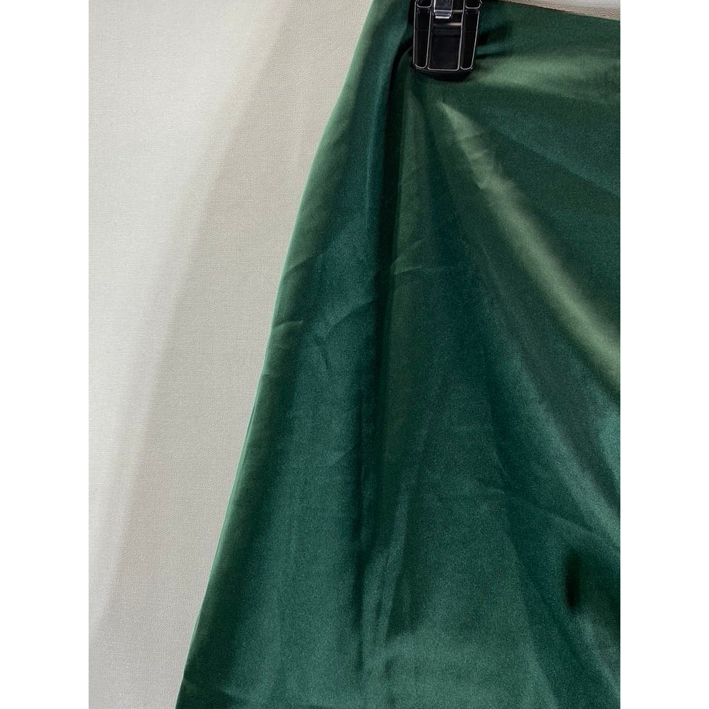 KENDALL & KYLIE Women's Green Satin Drawstring Slit-Hem Mini Skirt SZ S