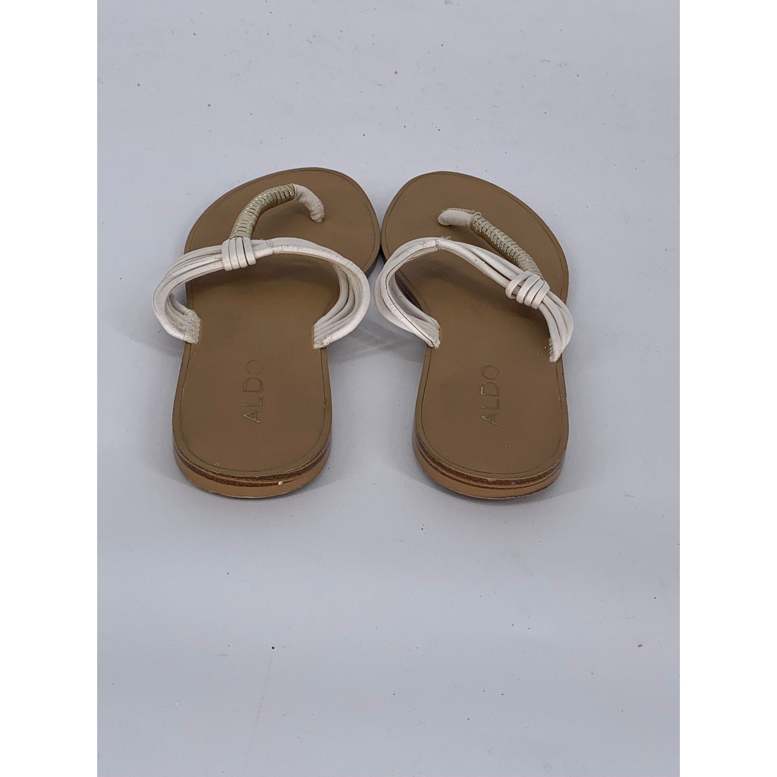 ALDO Women's White Slip-On Thong Sandals SZ 7.5