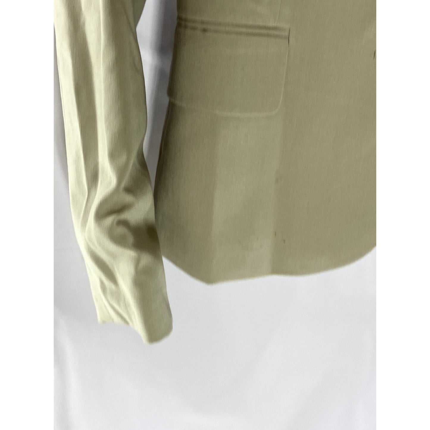 CALVIN KLEIN Women's Beige Solid Notch Collar Lined Two-Button Blazer SZ 2