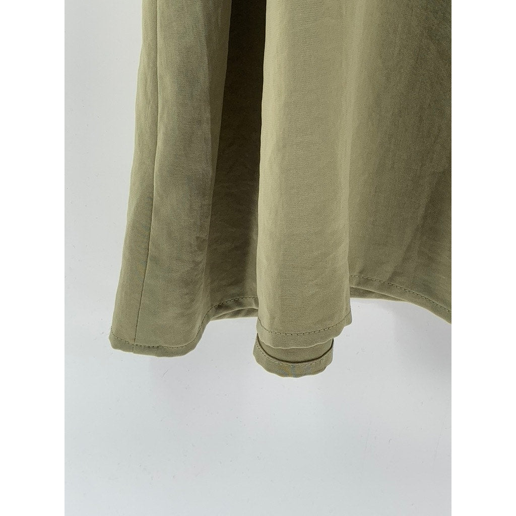 GRADE & GATHER Women's Olive Green Crewneck Relaxed-Fit A-Line Mini Dress SZ S