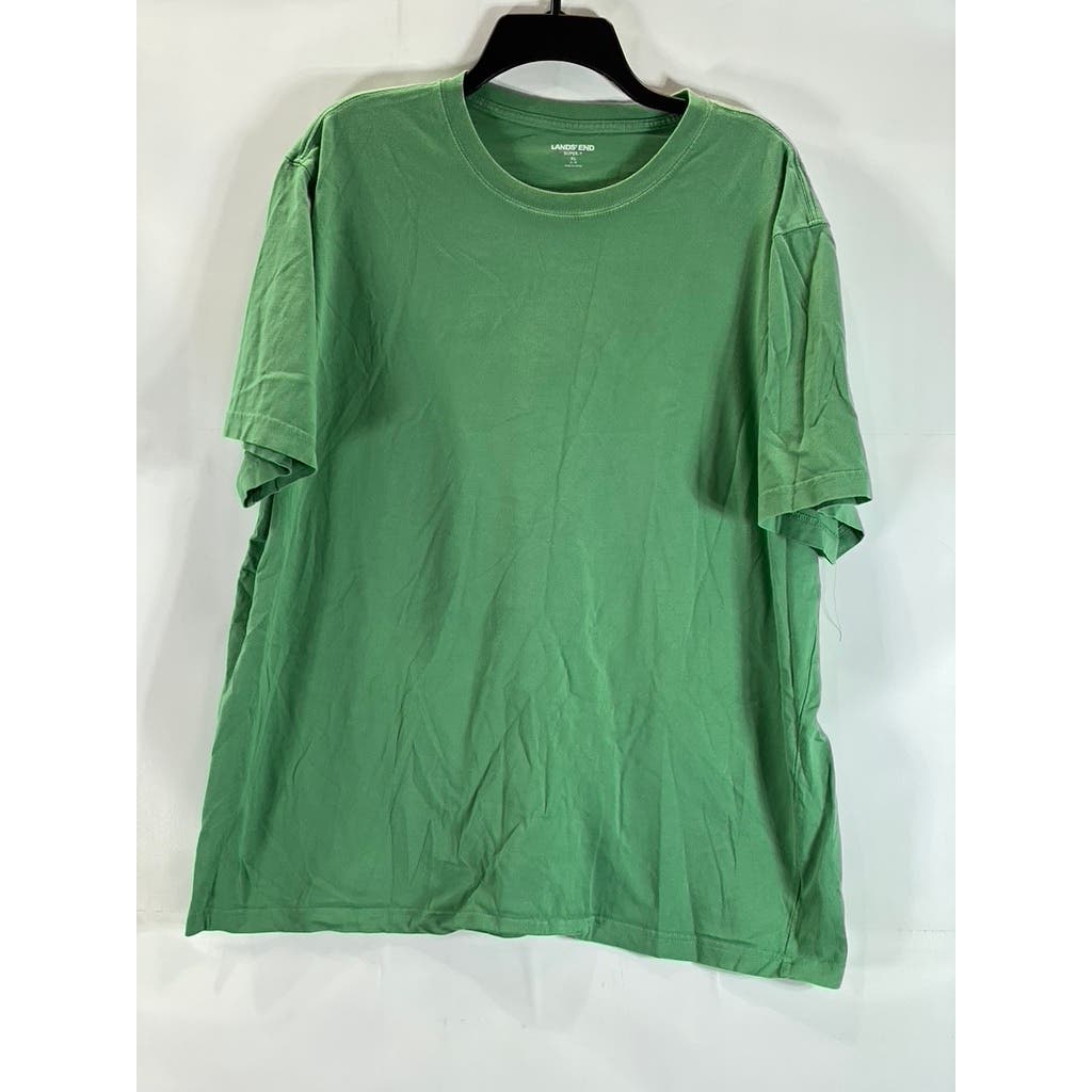 LANDS' END Men's Green Crewneck Super-T Short Sleeve T-Shirt SZ XL
