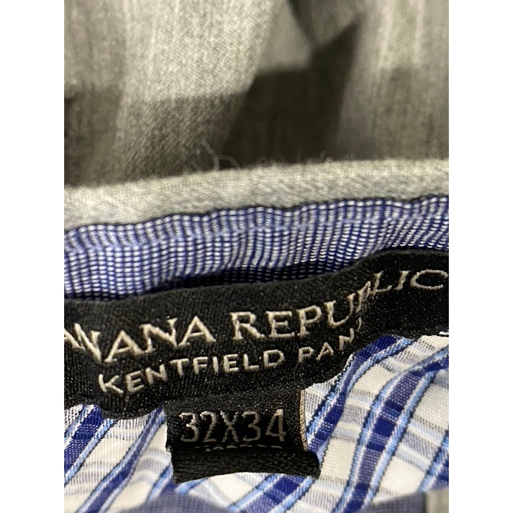 BANANA REPUBLIC Men's Light Gray Straight-Fit Kentfield Cotton Pants SZ 32X34