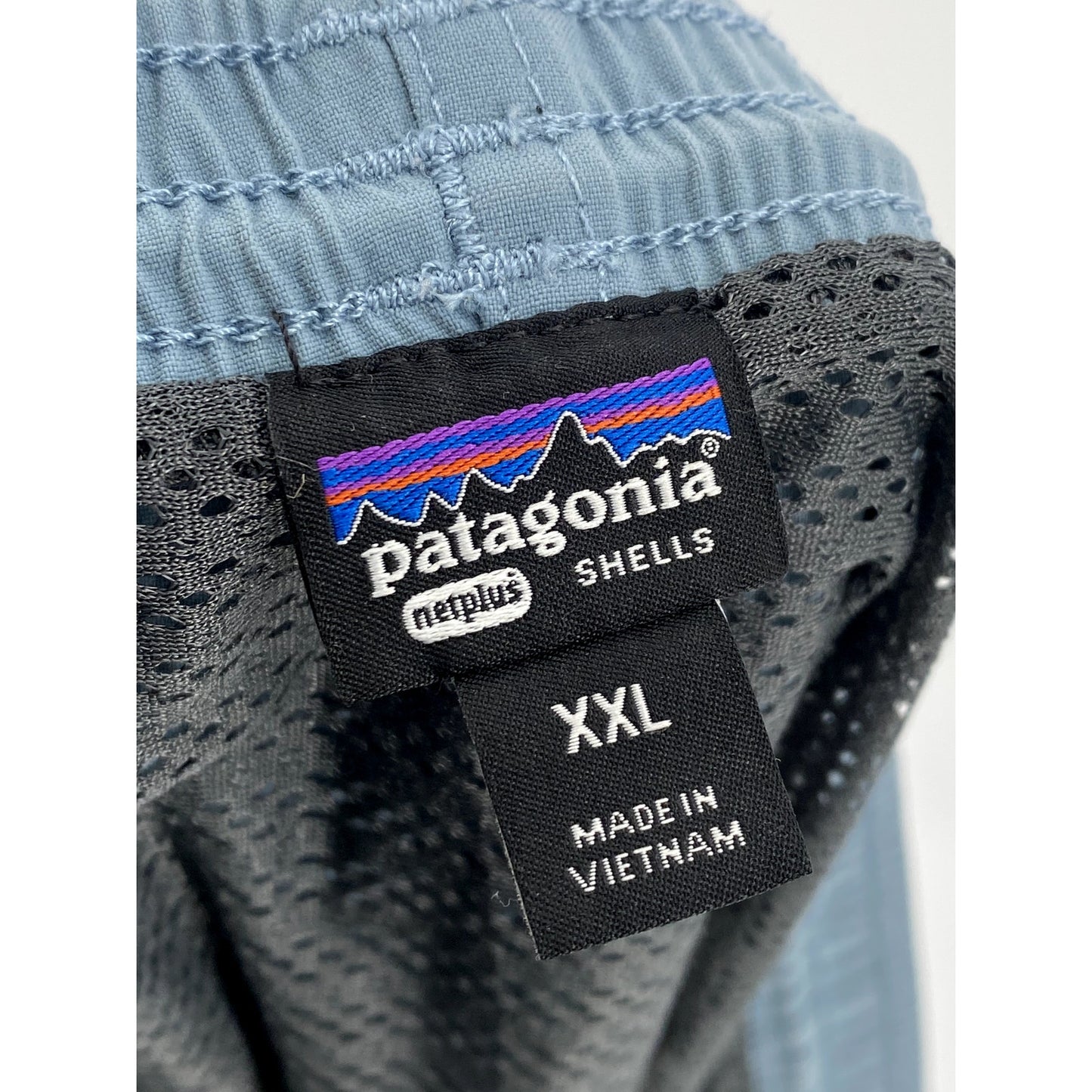 PATAGONIA Men's Blue Solid Elastic Waist 5" Pull-On Mesh Baggies Shorts SZ 2XL