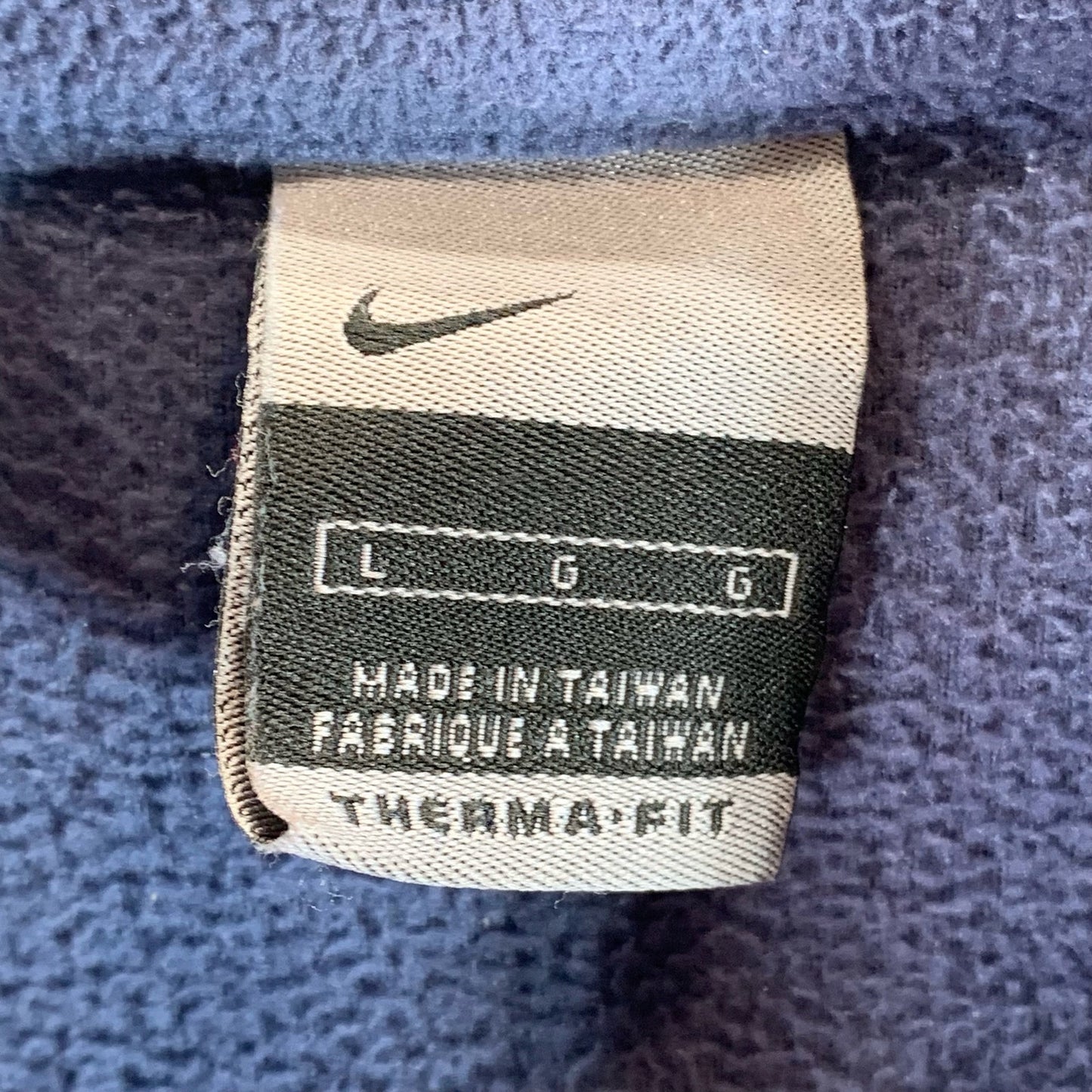 NIKE Men's Navy Therma-Fit Stand Collar Half-Up Fleece Pullover Sweater SZ L