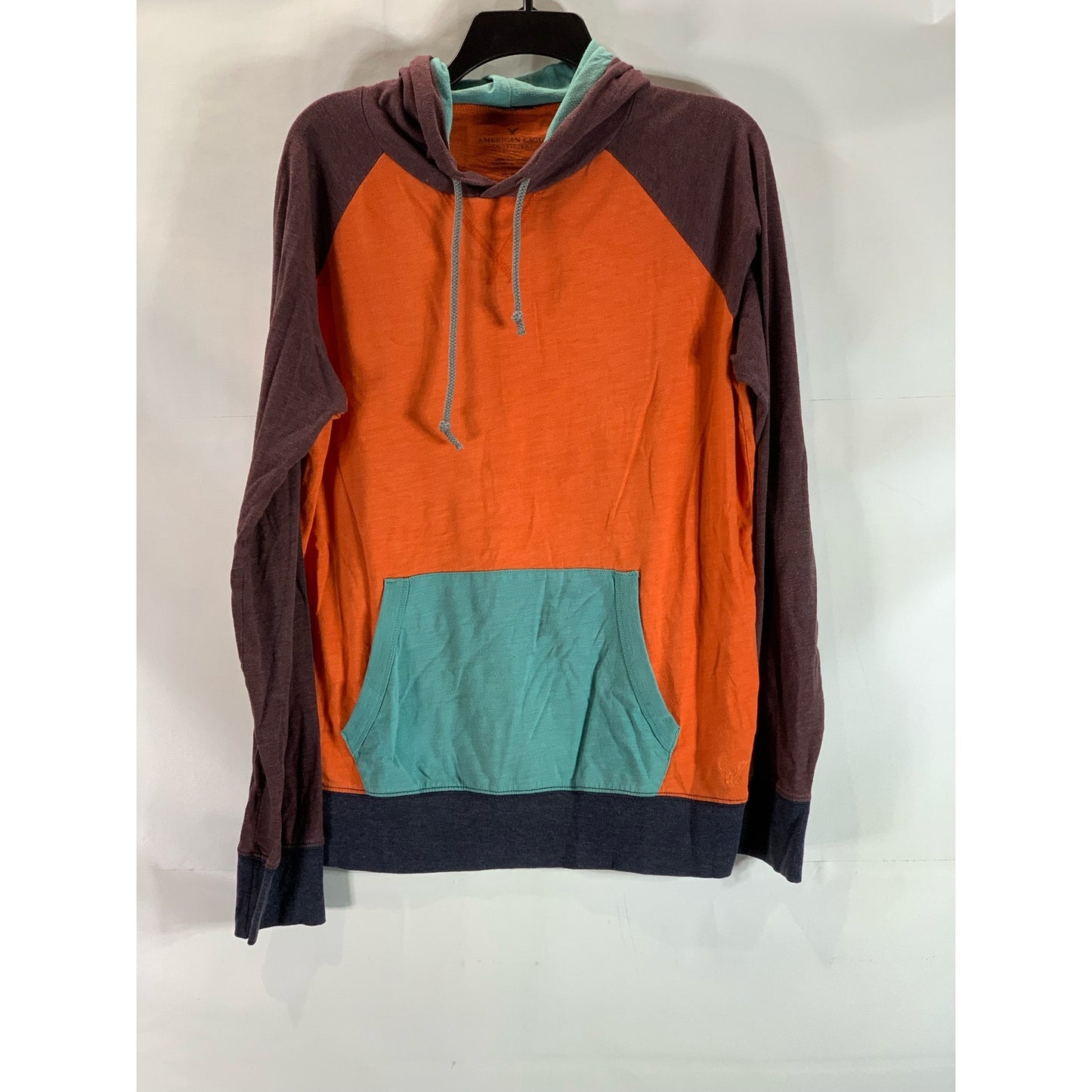 AMERICAN EAGLE Outfitters Men's Multicolor Colorblock Regular-Fit Hoodie SZ M