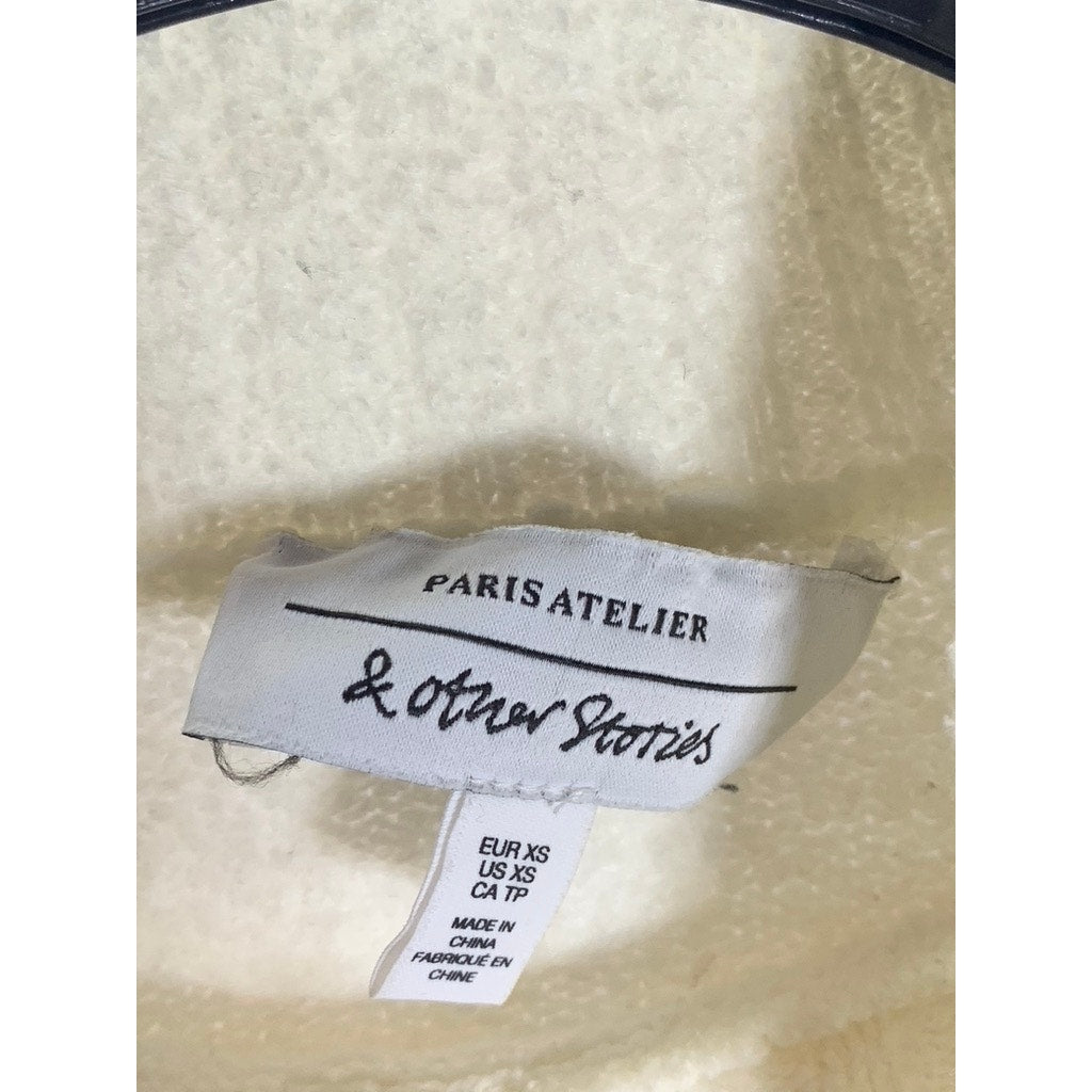 PARIS ATELIER & OTHER STORIES Women's Cream Mock-Neck Knit Sweater SZ XS