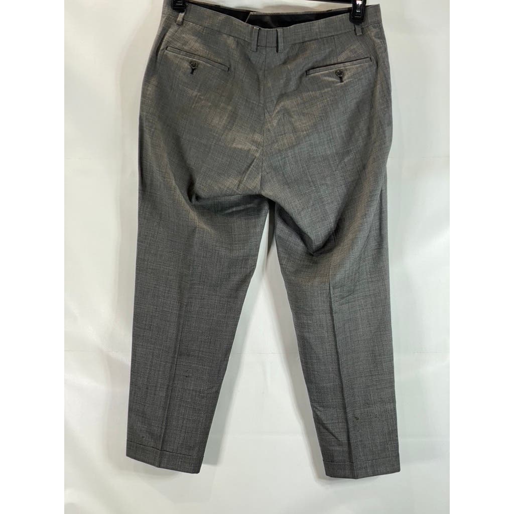 PRONTO UOMO Men's Black Modern-Fit Flat Front Wool Dress Pants SZ 39X30