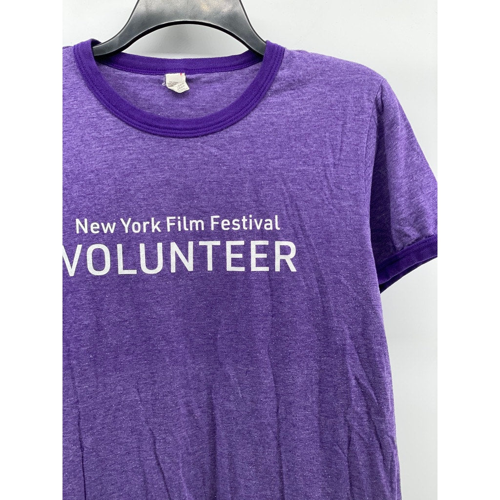 ANVIL Men's Purple New York Film Festival Crewneck Short Sleeve T-Shirt SZ M