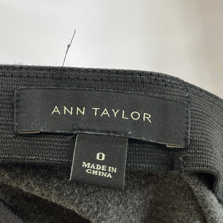 ANN TAYLOR Women's Dark Gray Elastic Waist Straight Knee Length Skirt SZ 0