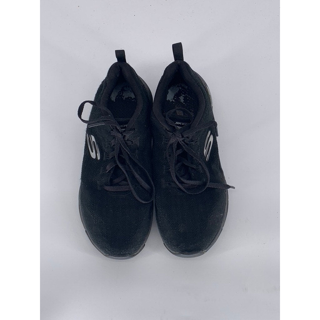 SKECHERS Women's Black Arch-Fit Lightweight Lace-Up Active Sneakers SZ 8