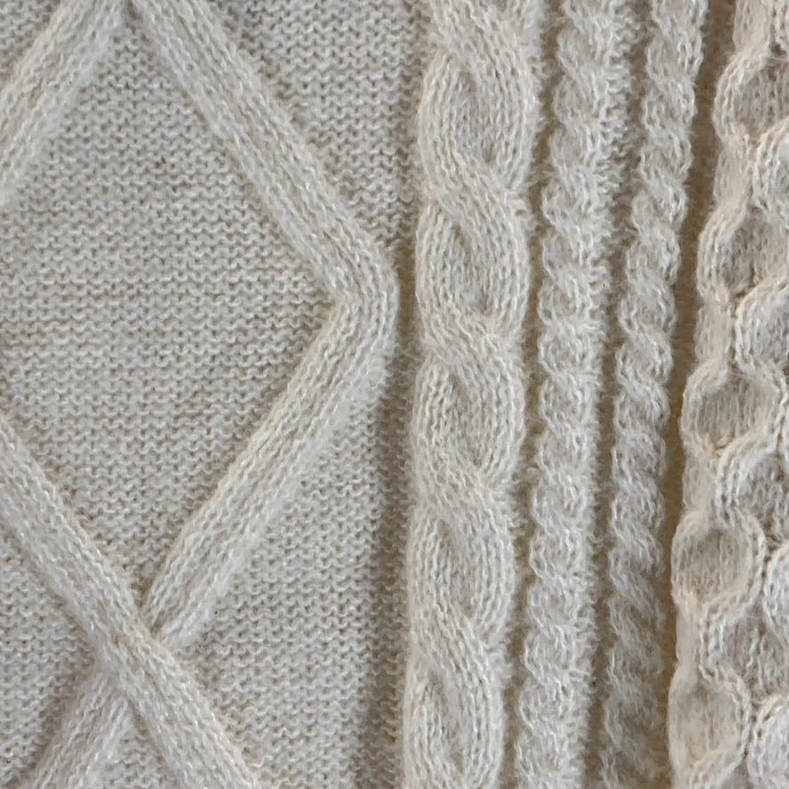AELFRIC EDEN Unisex Beige Eden Oversized Crewneck Cable-Knit Sweater SZ L