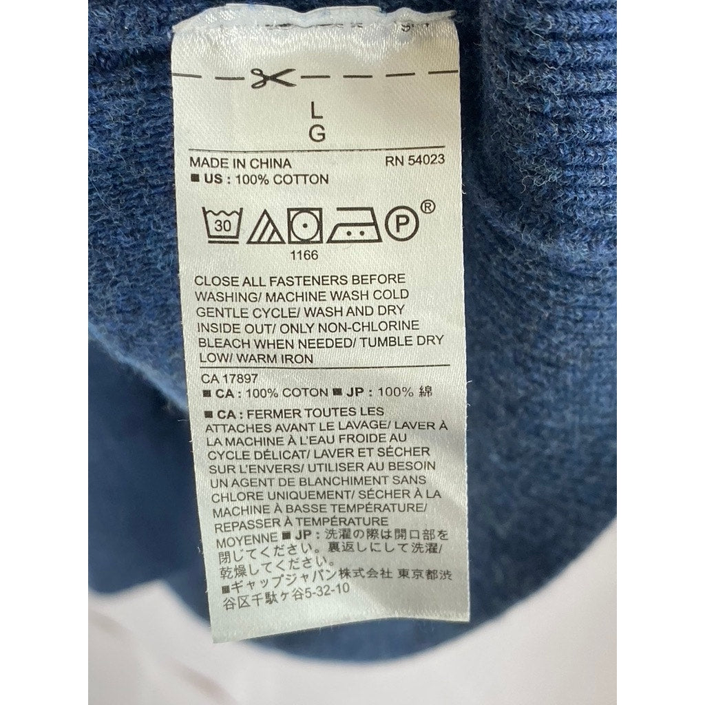 BANANA REPUBLIC Men's Blue Button front Shawl Collar Cotton Cardigan SZ L