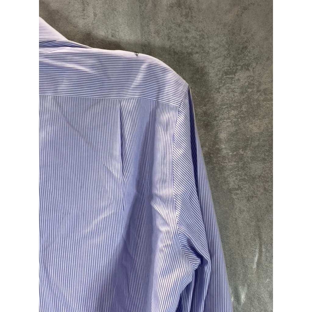 J.CREW Men's Light Blue Striped Non-Iron Button-Up Long Sleeve Shirt SZ M