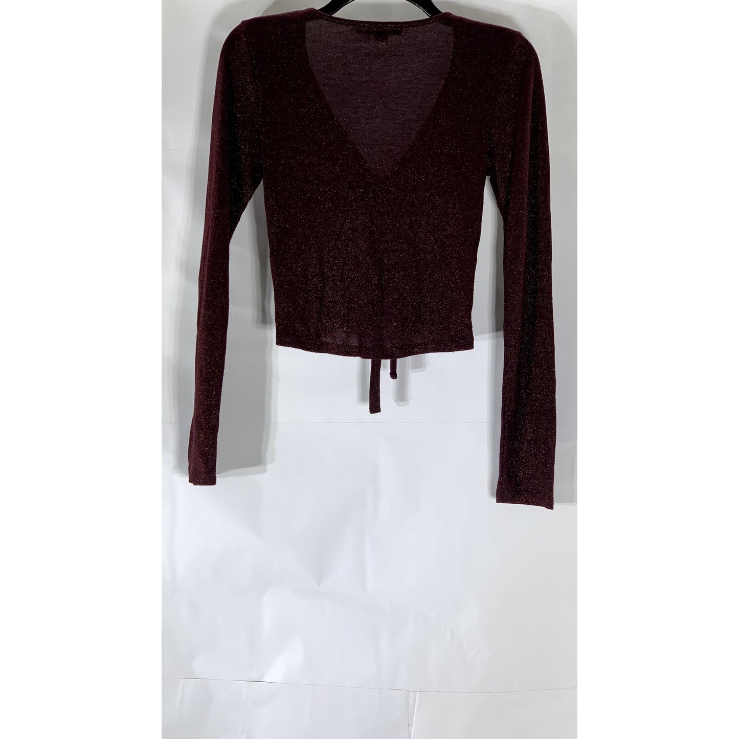 ALLSAINTS Women’s Metallic Rona Glitz Ruched Drawstring Long Sleeve Top SZ M