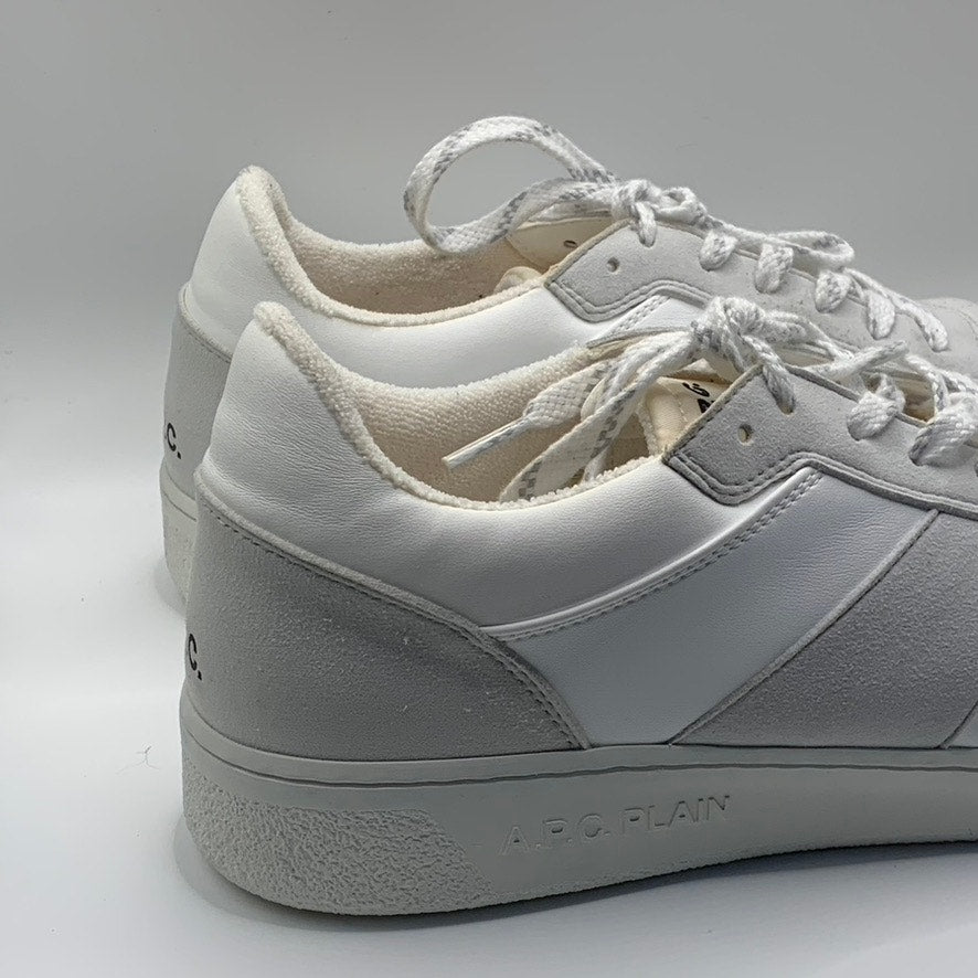 A.P.C. Unisex Men's Plain Minimalist Low Top Gray/White Sneakers SZ 44 US 11
