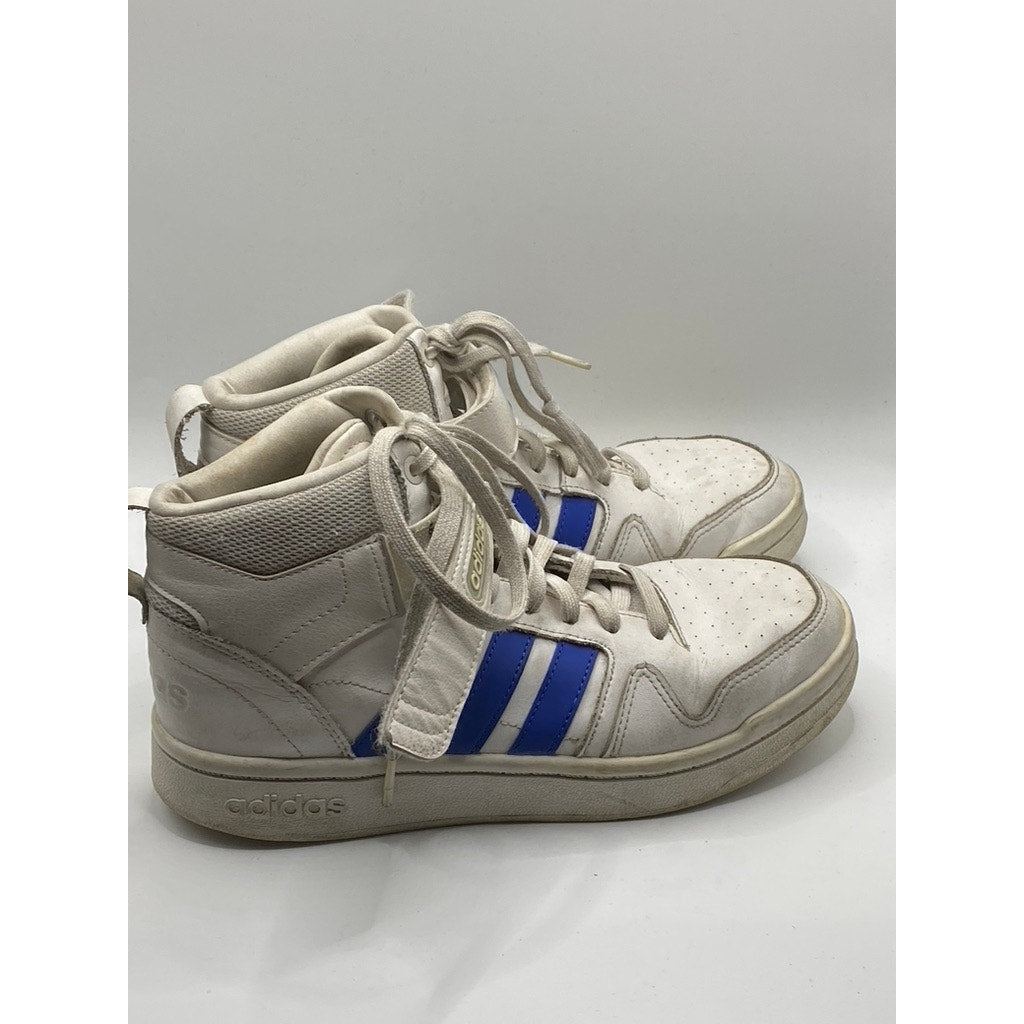 ADIDAS Men's White-Blue Postmove Mid Lace-Up Round-Toe Sneakers SZ 8