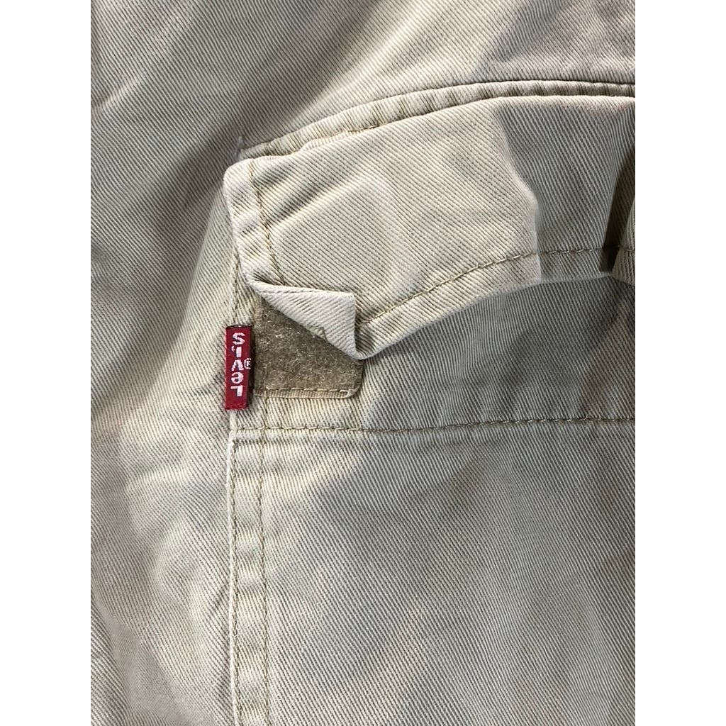 LEVI'S Men's Vintage Beige Distressed Straight-Leg Cargo Pants SZ 38x30