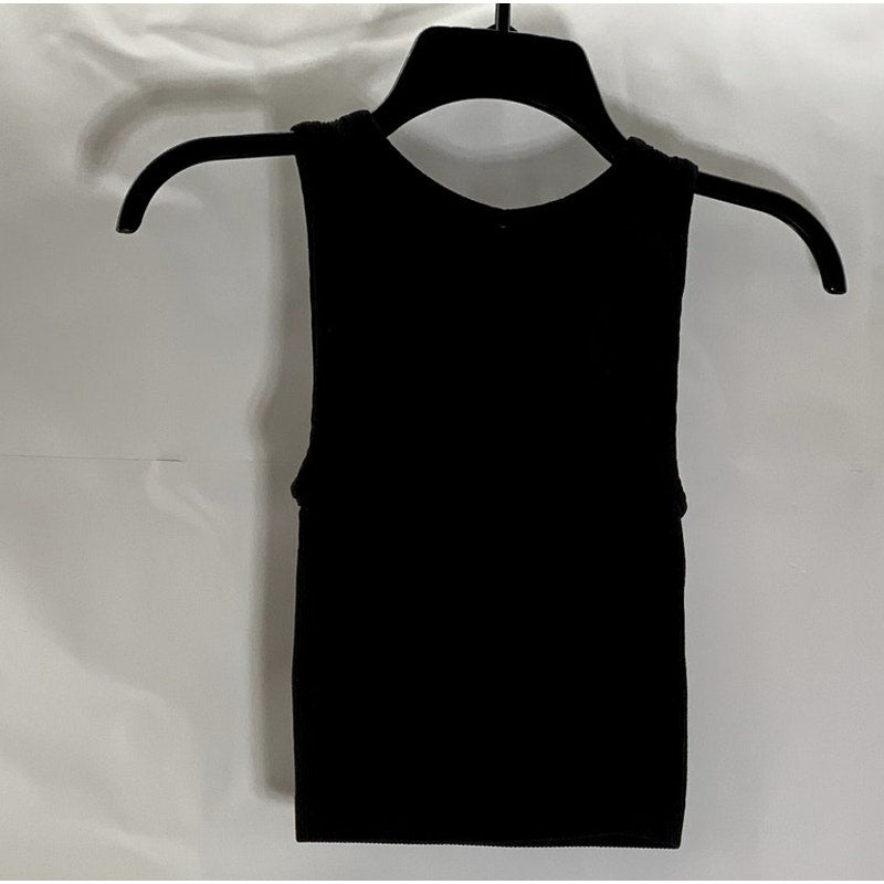 ARITZIA SUNDAY BEST Women's Black Slim Fit Little Ribbed Tank Top SZ XS