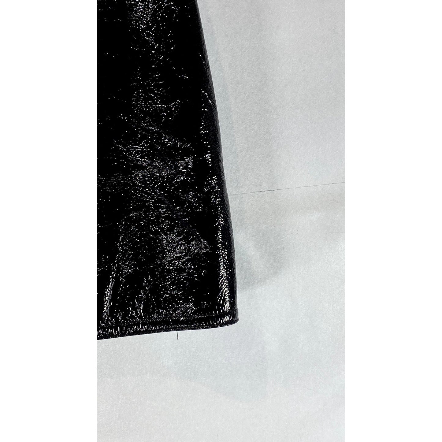 ANN SHEN Women's Black Faux Leather Straight Mini Skirt SZ L