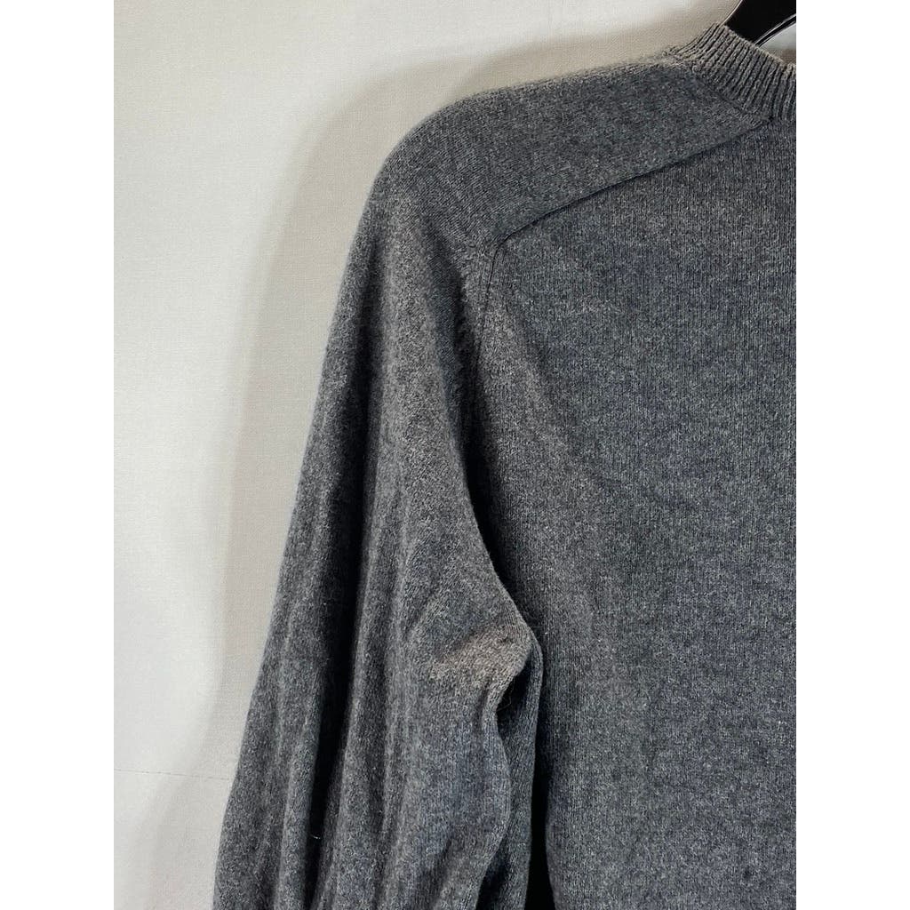 BANANA REPUBLIC Men's Heather Gray Cotton-Cashmere Elbow-Patch Sweater SZ S