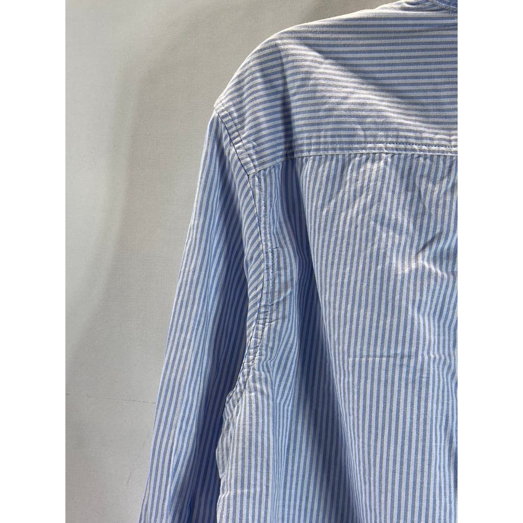 TOMMY HILFIGER Men's Provence Striped Regular-Fit Stretch Oxford Shirt SZ L