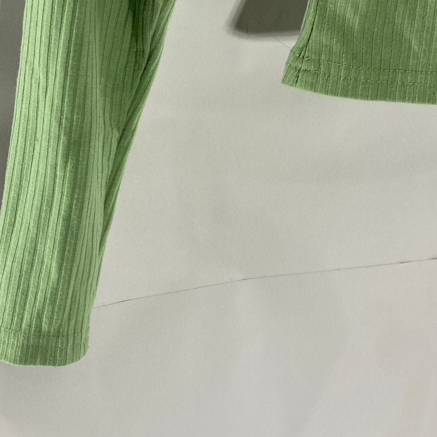 SHEIN Women's Olive Green Long Sleeve Ribbed Scoop Neck Top SZ XS US 2