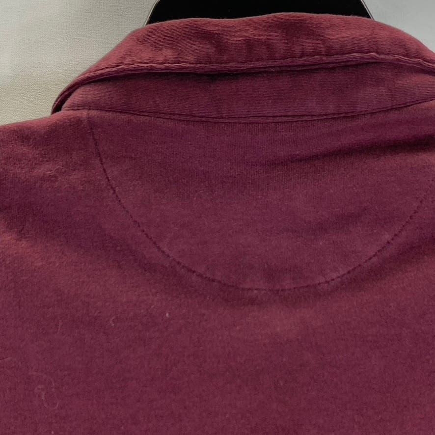 TAHARI Men's Burgundy Cotton Short Sleeve Polo Shirt SZ L