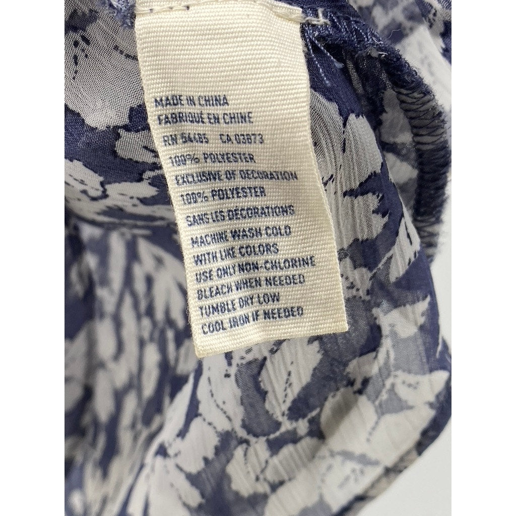 AMERICAN EAGLE OUTFITTERS Women's Blue-White Floral Spaghetti Strap Top SZ XS