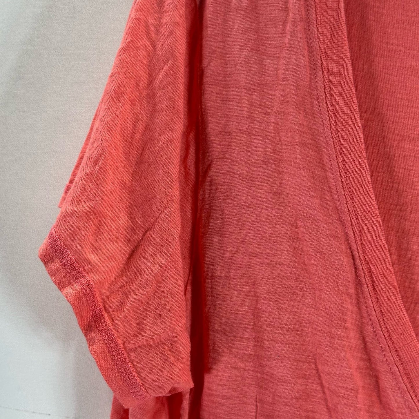 PAIGE Women's Pink Deep V-Neck Casual Short Sleeve Top SZ S