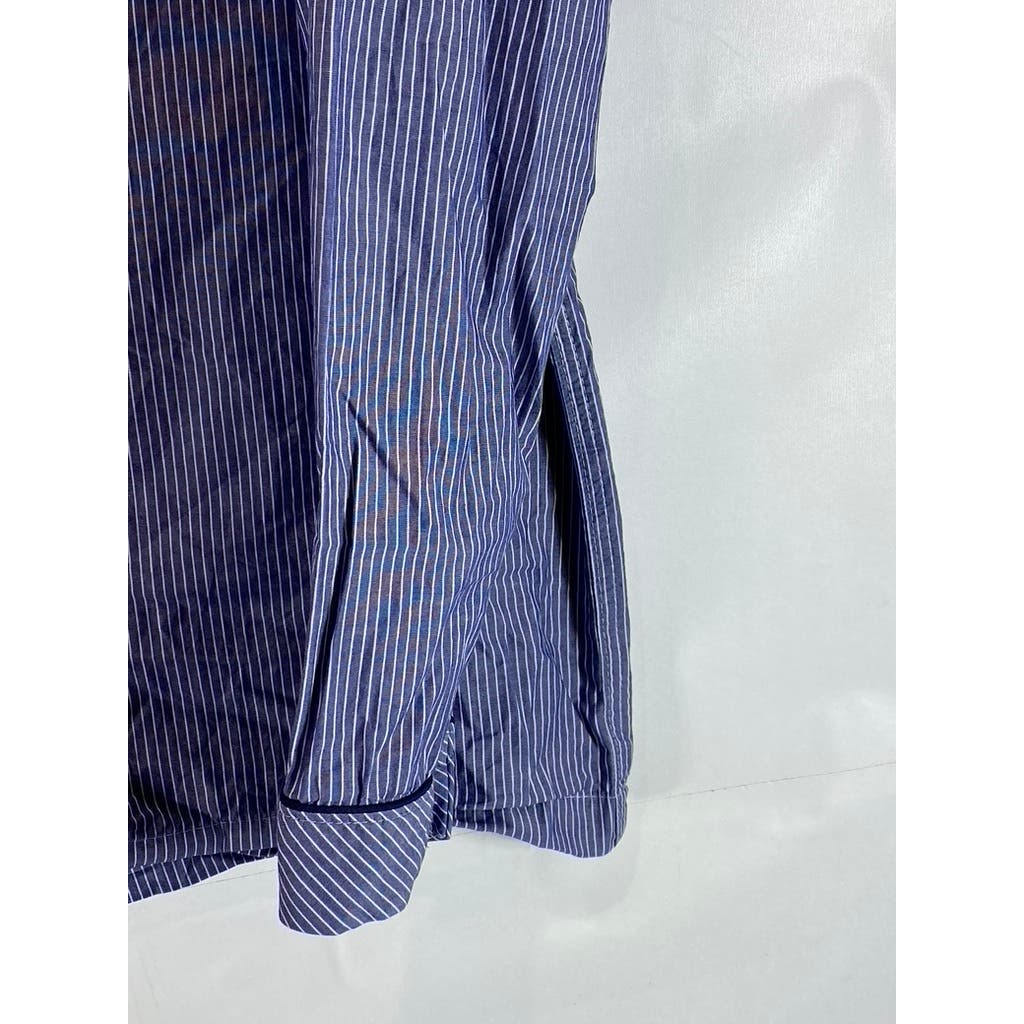 SAKS FIFTH AVENUE Men's Blue/White Striped Button-Up Long Sleeve Shirt SZ XL