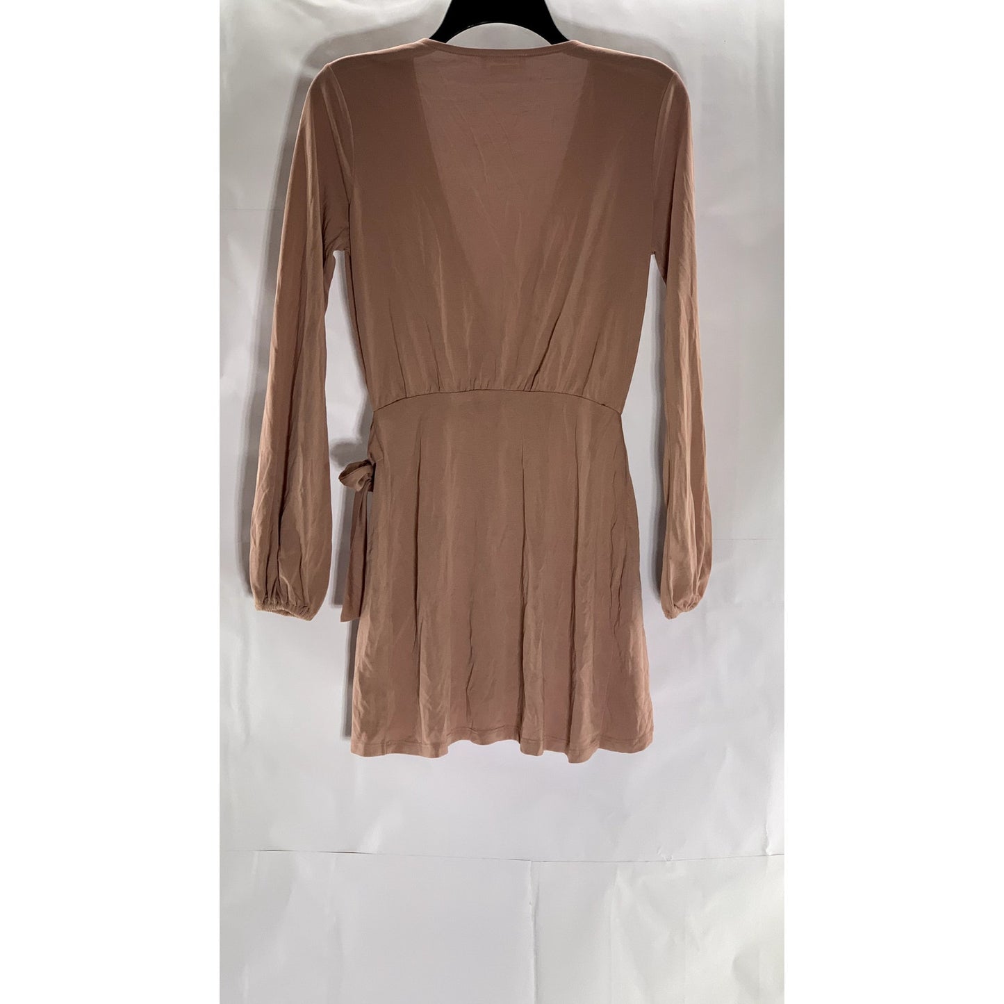 LOVERS AND FRIENDS Women's Salmon Pink V-Neck Long Sleeve Wrap Mini Dress SZ XS