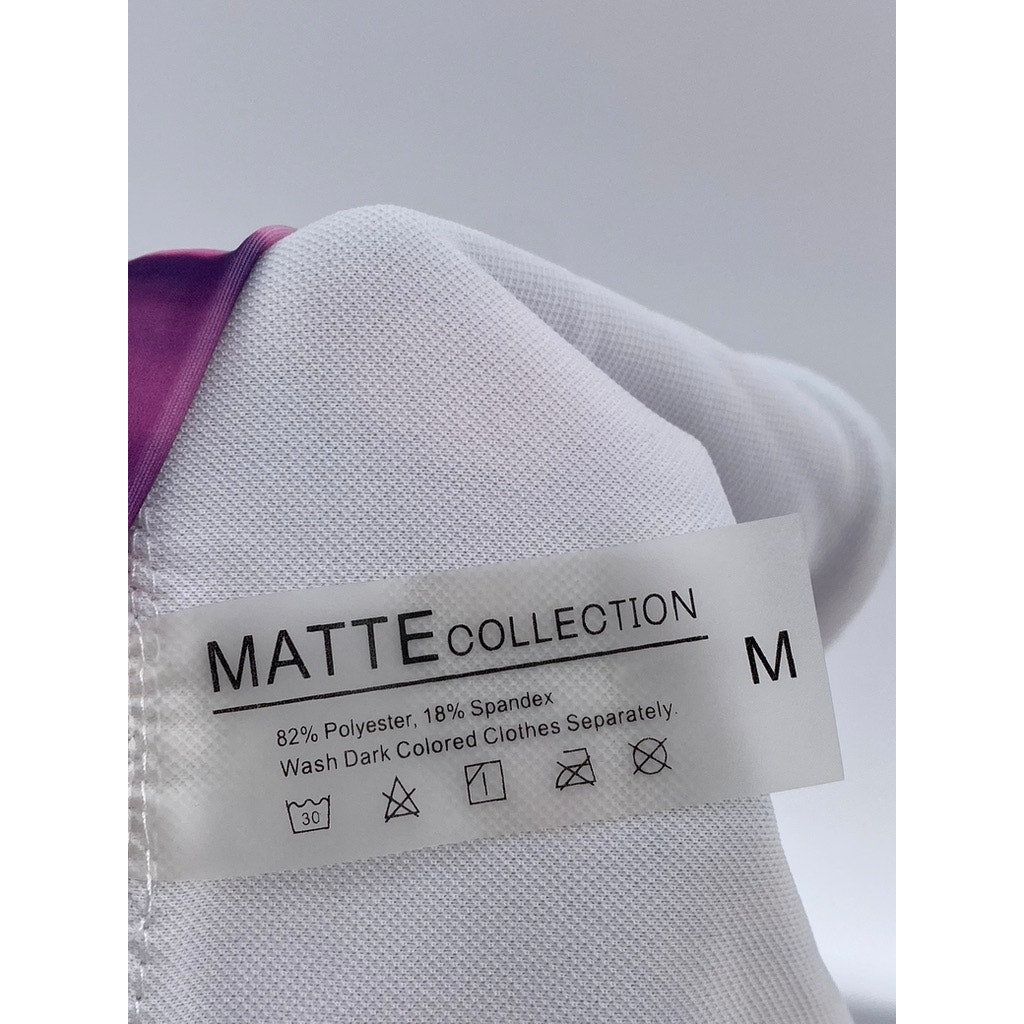 MATTTE COLLECTION Women's Purple Tie-Dye High-Rise Cheeky Bikini Bottom SZ M