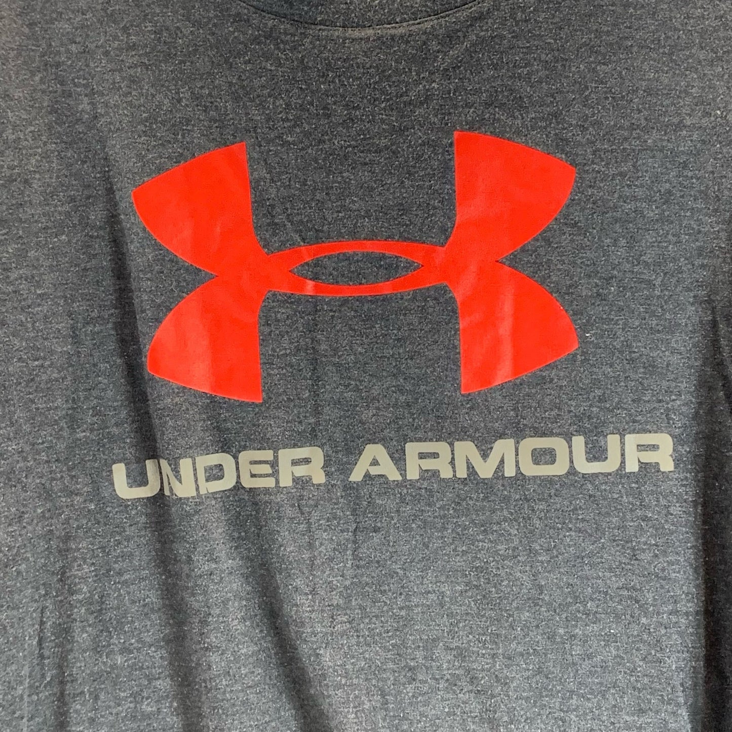 UNDER ARMOUR Men's Charcoal Loose-Fit Graphic Crewneck Long Sleeve T-Shirt SZ3XL