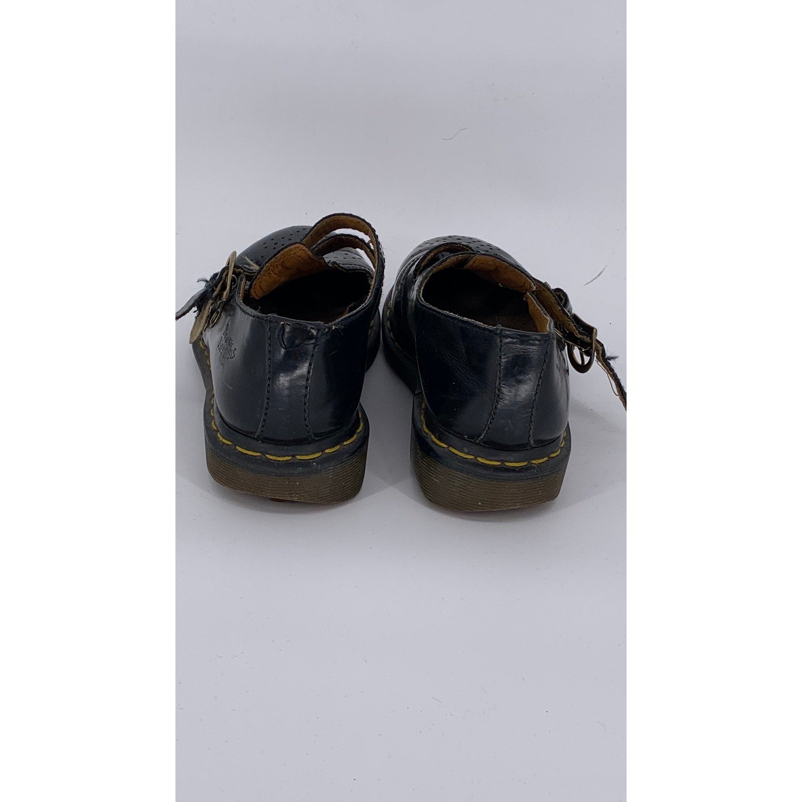 DR. MARTENS Women's Black Leather Perforated Slip-On Mary Jane Shoes SZ 7