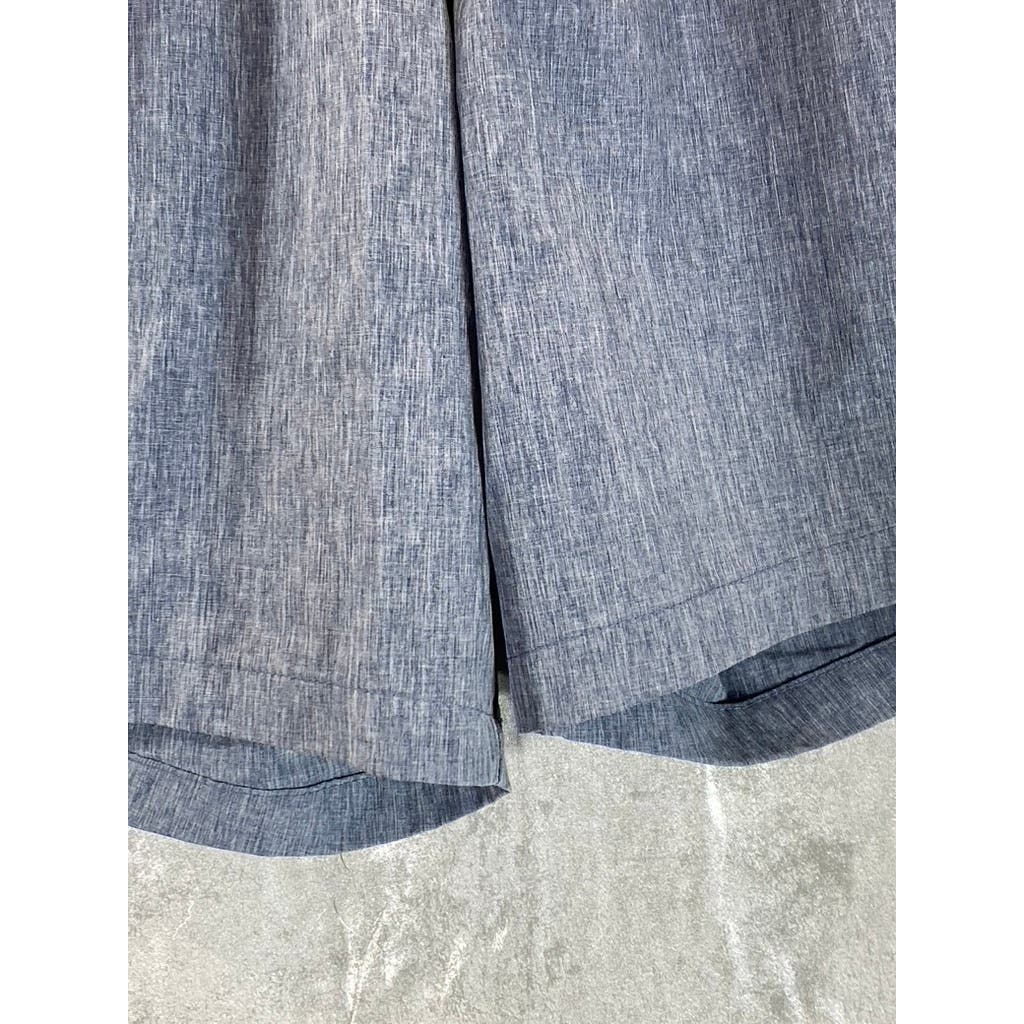 EDDIE BAUER Men's Blue Denim Chambray Pull On Drawstring Shorts SZ M