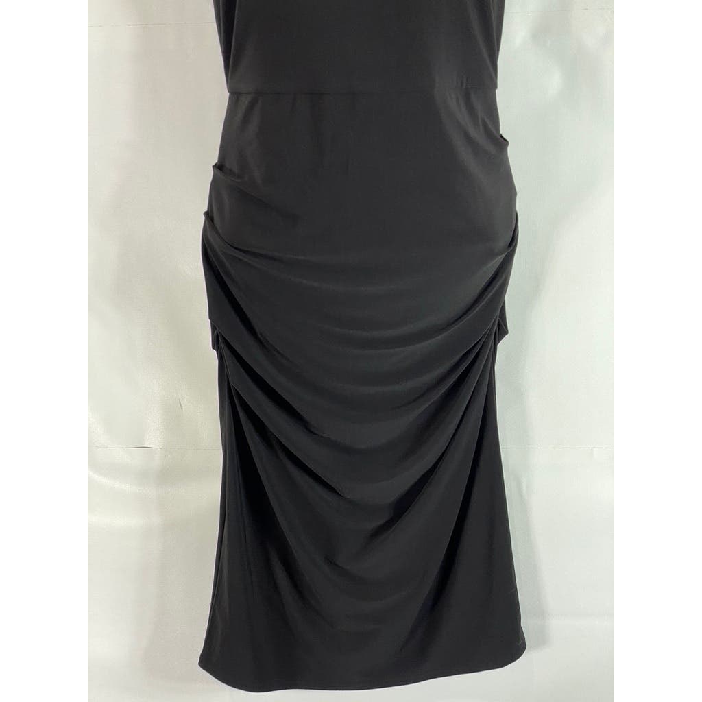 LAUNDRY BY SHELLI SEGAL Women's Black Cutout Shoulder Knee Length Dress SZ 0