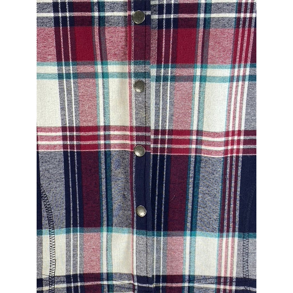 ORVIS Women's Red/Navy Plaid Fleece Lined Flannel Pinnacle Shirt Jacket SZ S