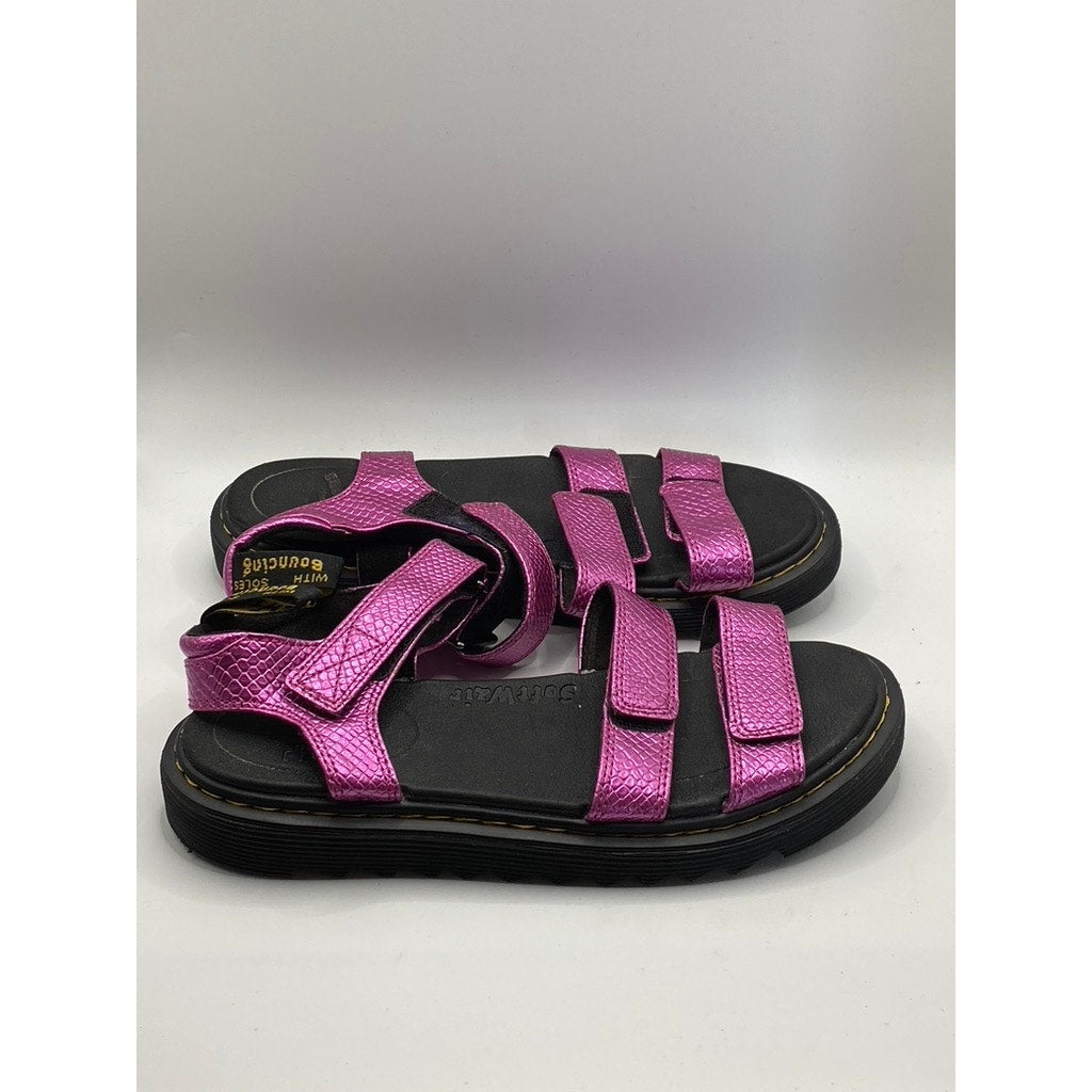 DR. MARTEN’S Women’s Pink Snake Embossed Klaire J Leather Sandals SZ 7