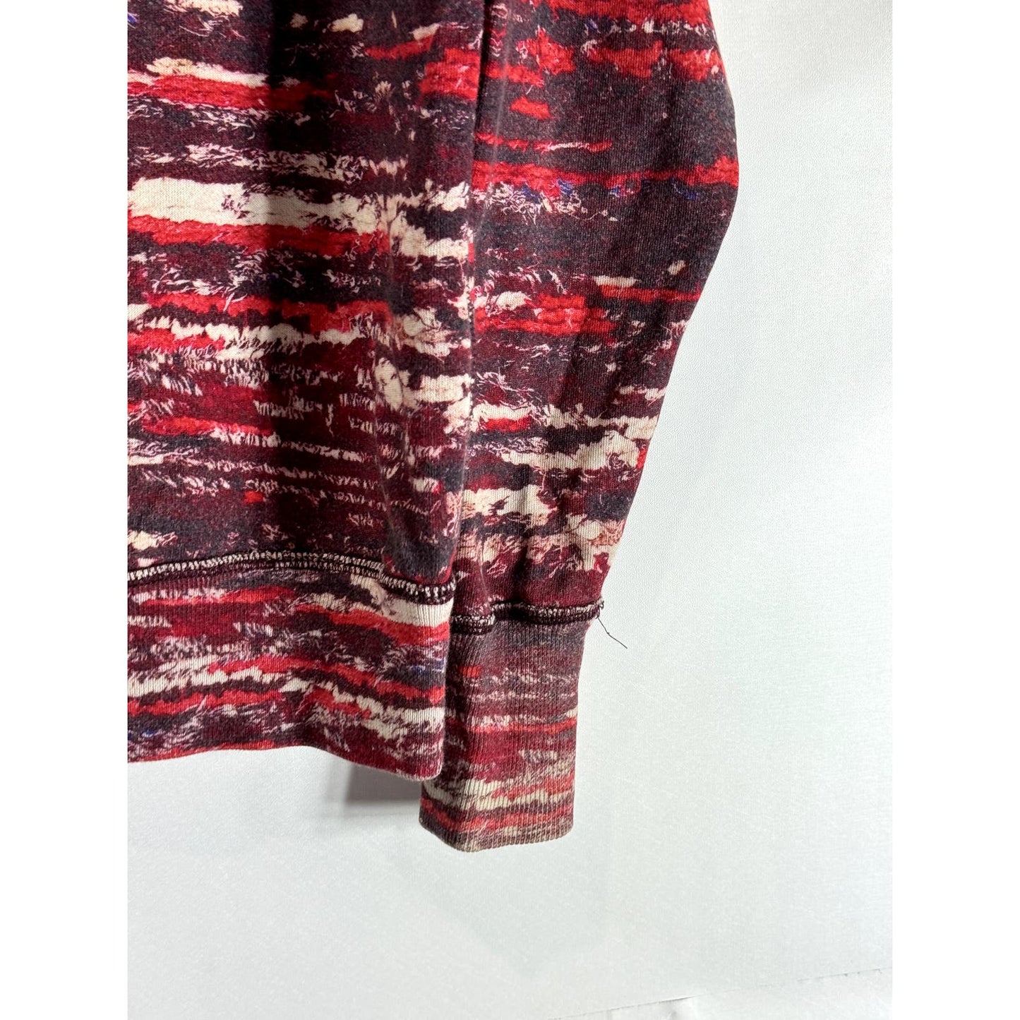 ISABEL MARANT FOR H&M Women's Red Printed Crewneck Pullover Sweater SZ 4