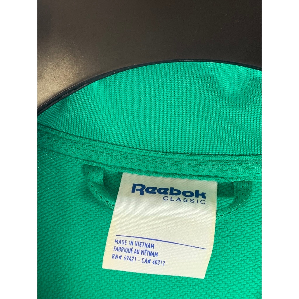 REEBOK CLASSIC Unisex Green/Black Vector Stand Collar Zip-Up Jacket SZ L